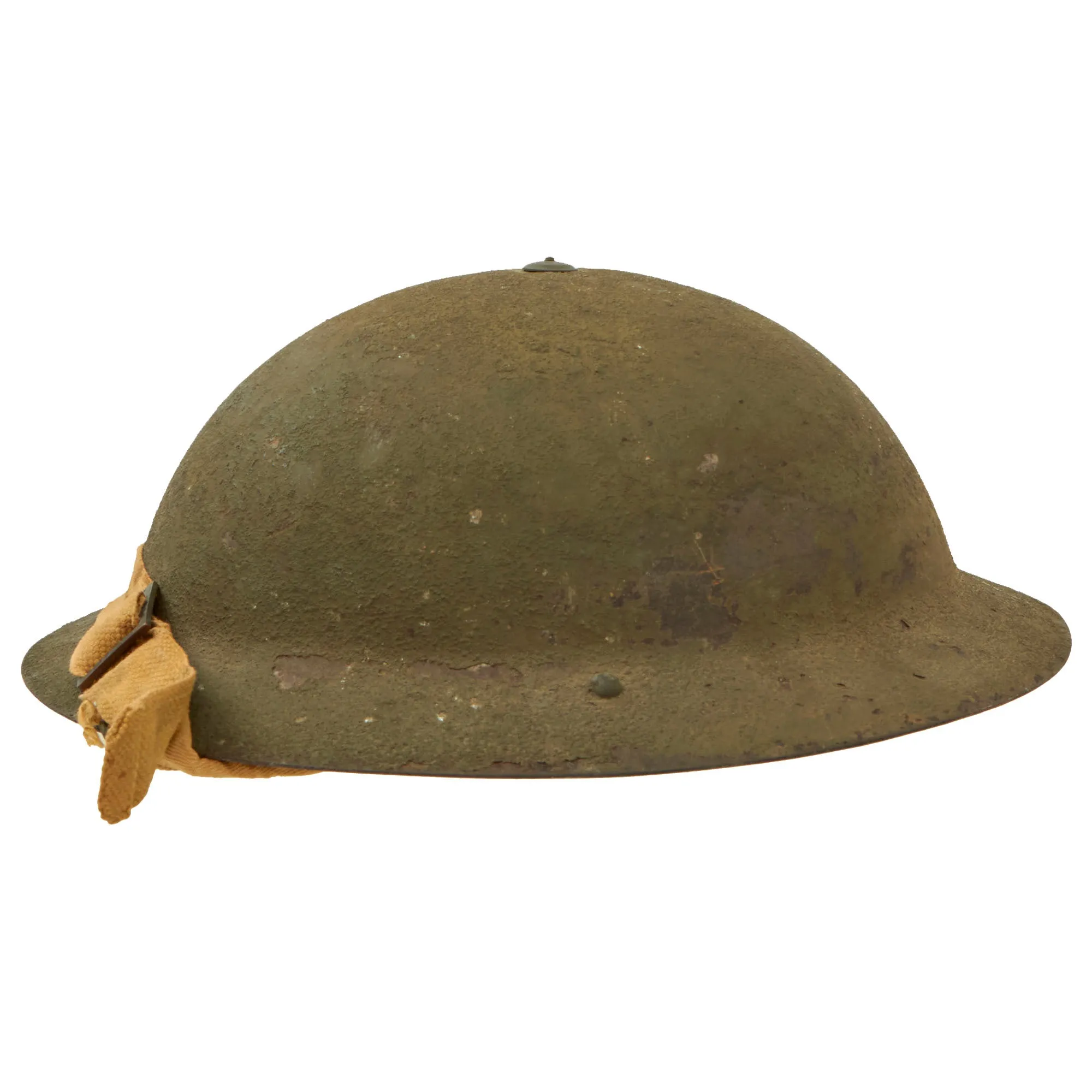 Original Australian WWII Rimless Brodie MkII Steel Helmet with Liner by Commonwealth Steel dated 1940