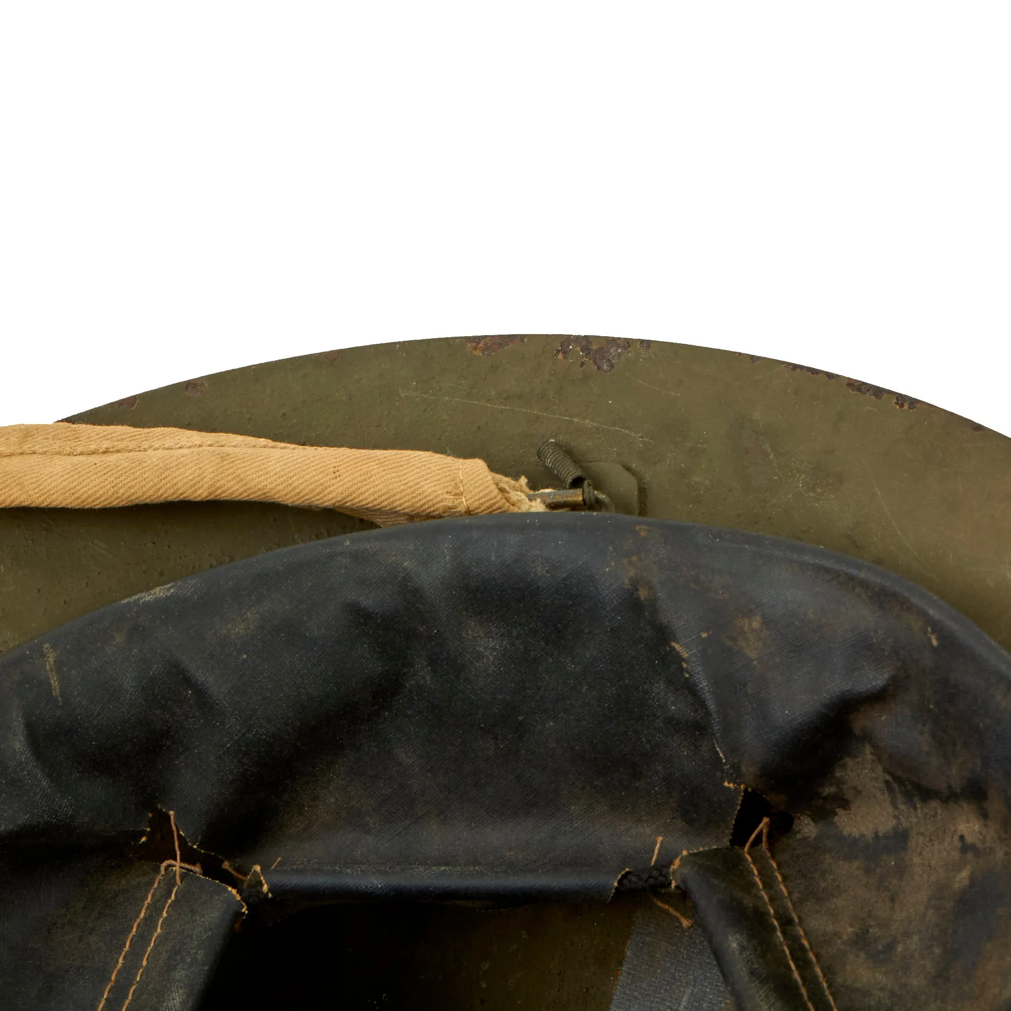 Original Australian WWII Rimless Brodie MkII Steel Helmet with Liner by Commonwealth Steel dated 1940