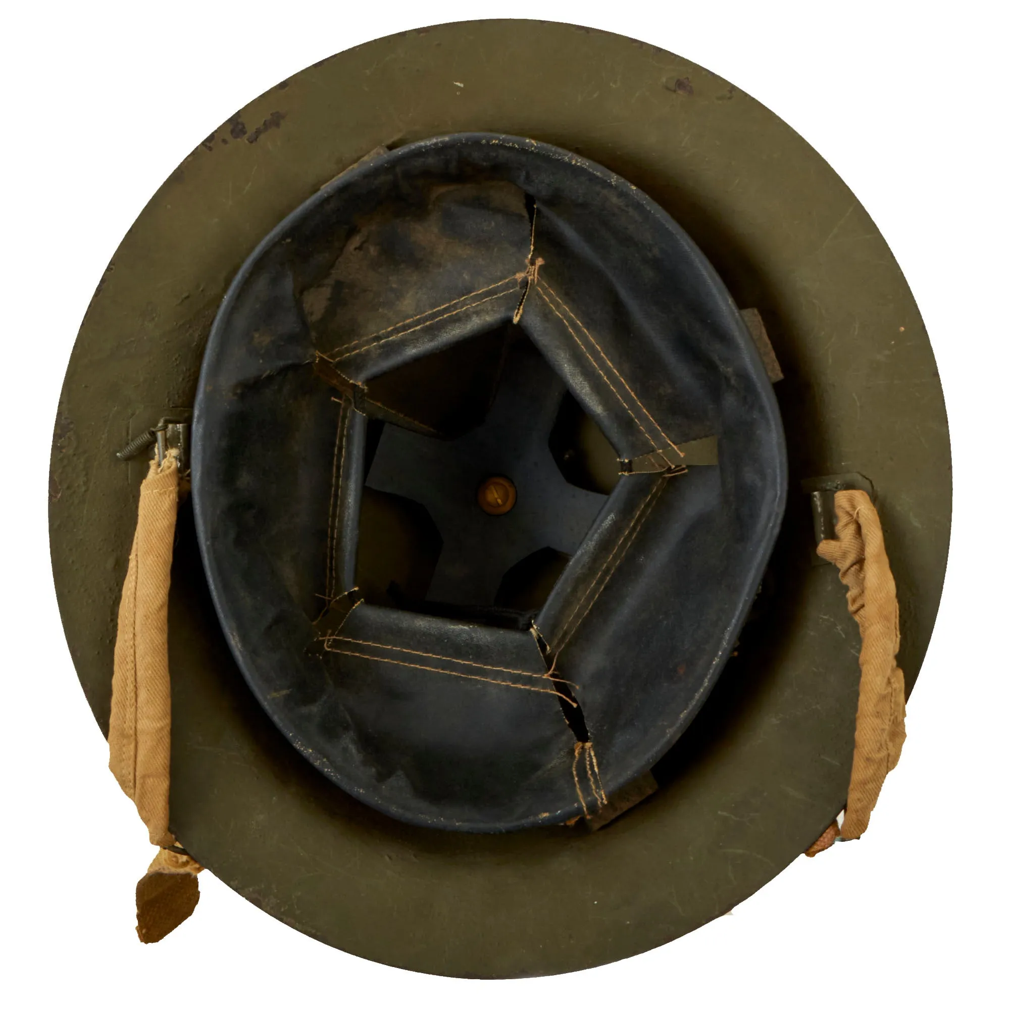 Original Australian WWII Rimless Brodie MkII Steel Helmet with Liner by Commonwealth Steel dated 1940