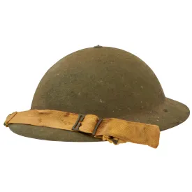 Original Australian WWII Rimless Brodie MkII Steel Helmet with Liner by Commonwealth Steel dated 1940