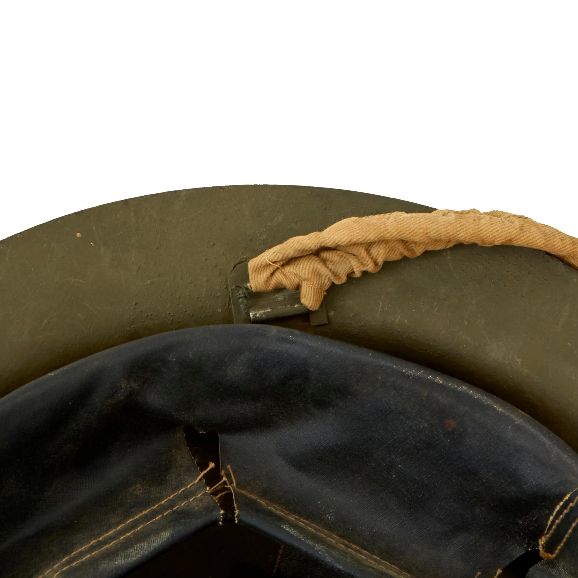 Original Australian WWII Rimless Brodie MkII Steel Helmet with Liner by Commonwealth Steel dated 1940