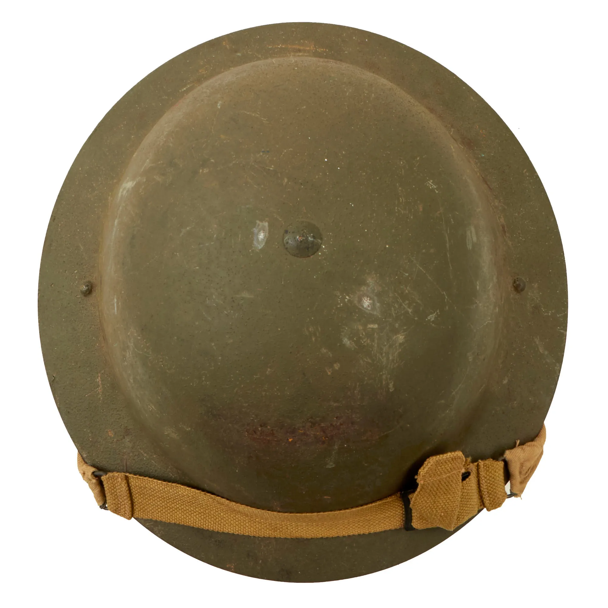 Original Australian WWII Rimless Brodie MkII Steel Helmet with Liner by Commonwealth Steel dated 1942