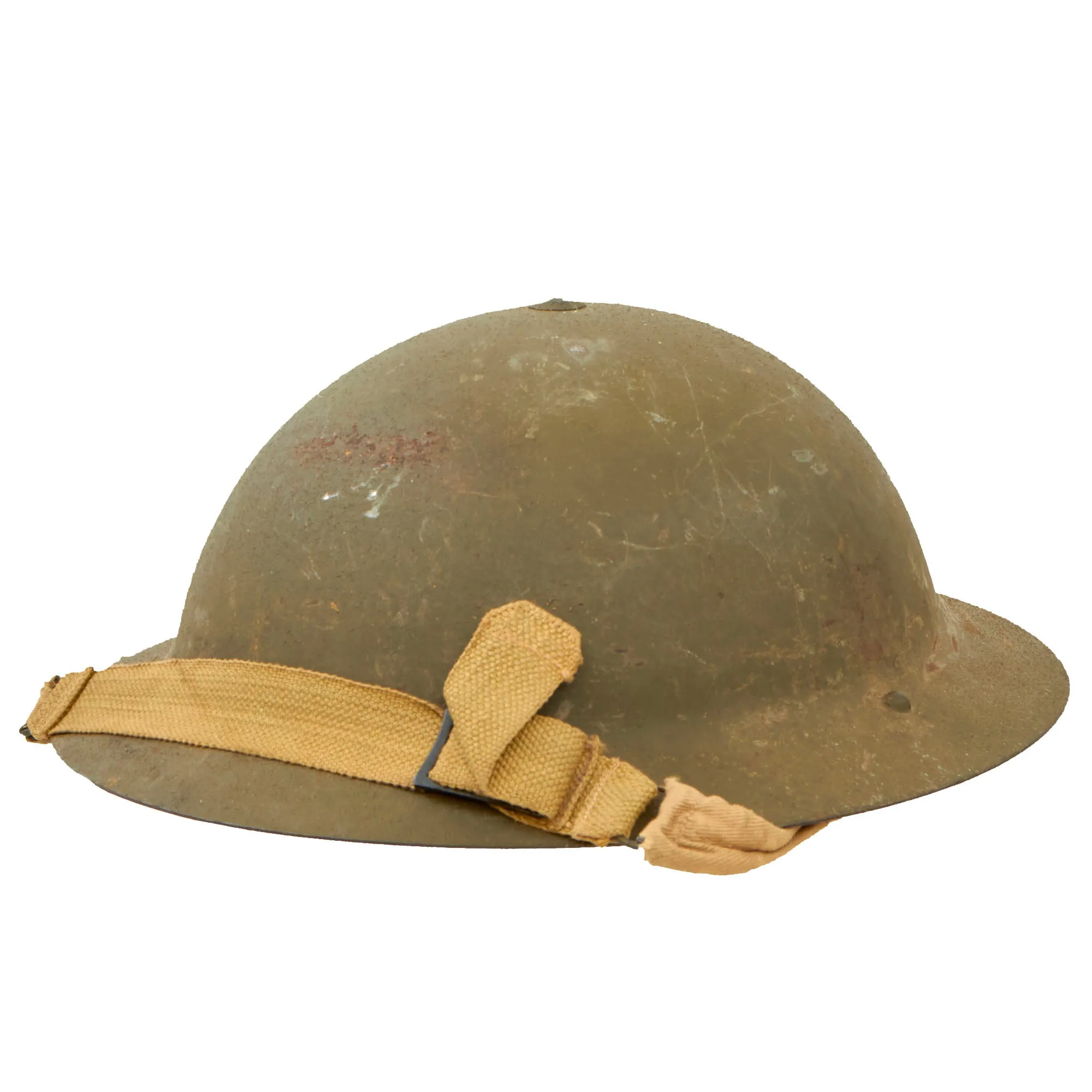 Original Australian WWII Rimless Brodie MkII Steel Helmet with Liner by Commonwealth Steel dated 1942