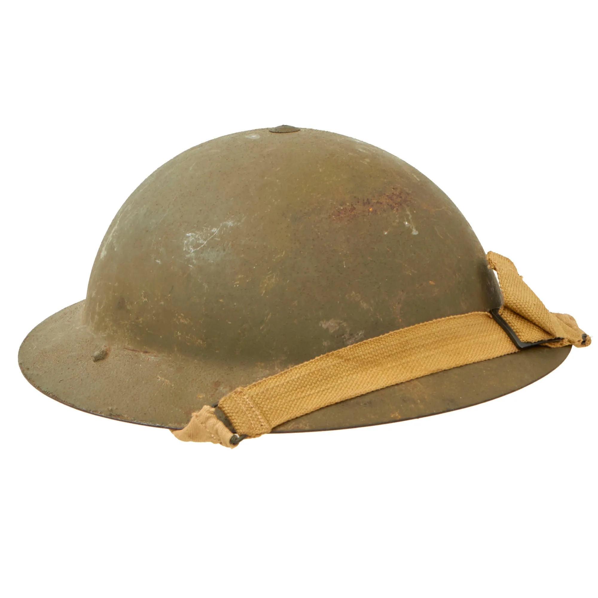 Original Australian WWII Rimless Brodie MkII Steel Helmet with Liner by Commonwealth Steel dated 1942