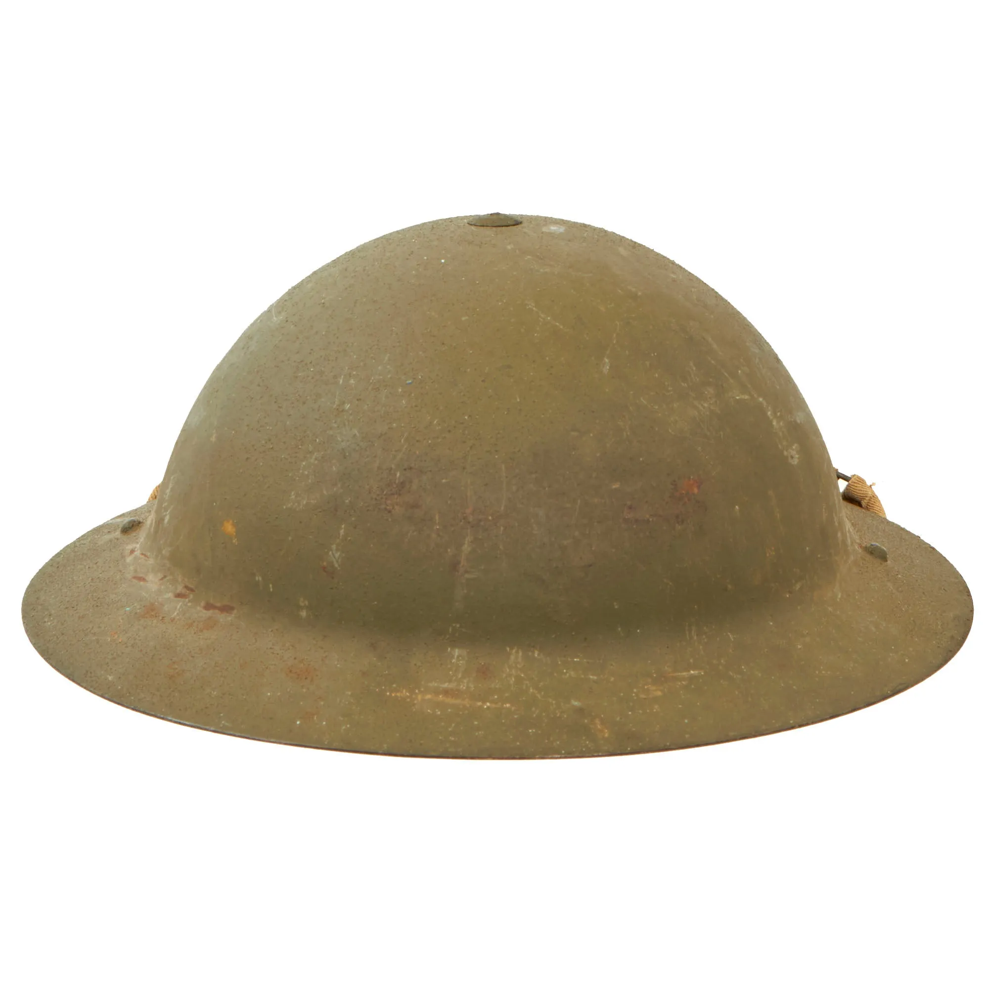 Original Australian WWII Rimless Brodie MkII Steel Helmet with Liner by Commonwealth Steel dated 1942