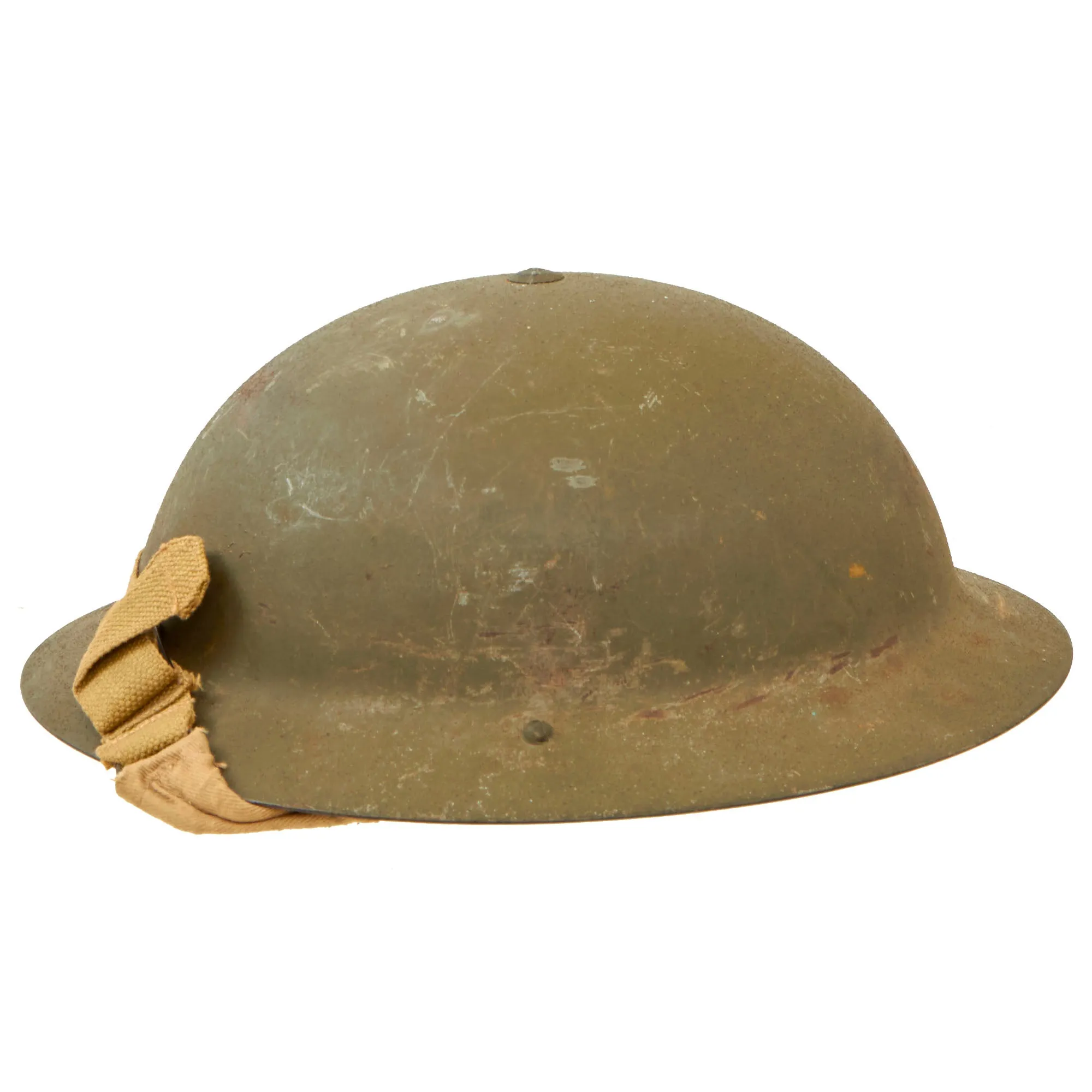 Original Australian WWII Rimless Brodie MkII Steel Helmet with Liner by Commonwealth Steel dated 1942