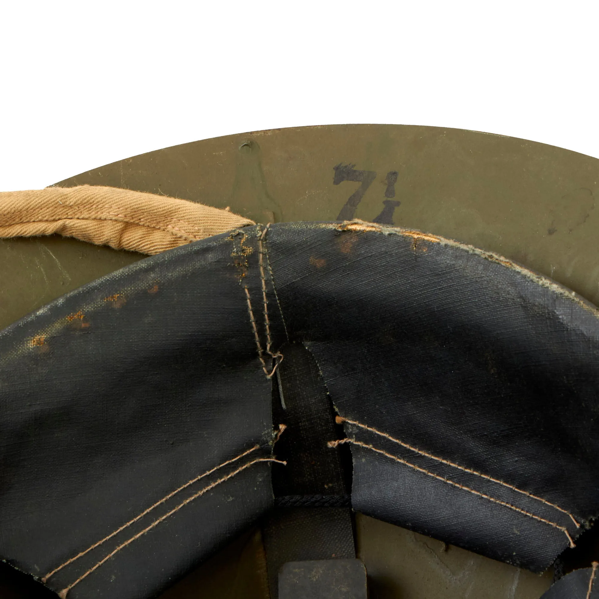 Original Australian WWII Rimless Brodie MkII Steel Helmet with Liner by Commonwealth Steel dated 1942