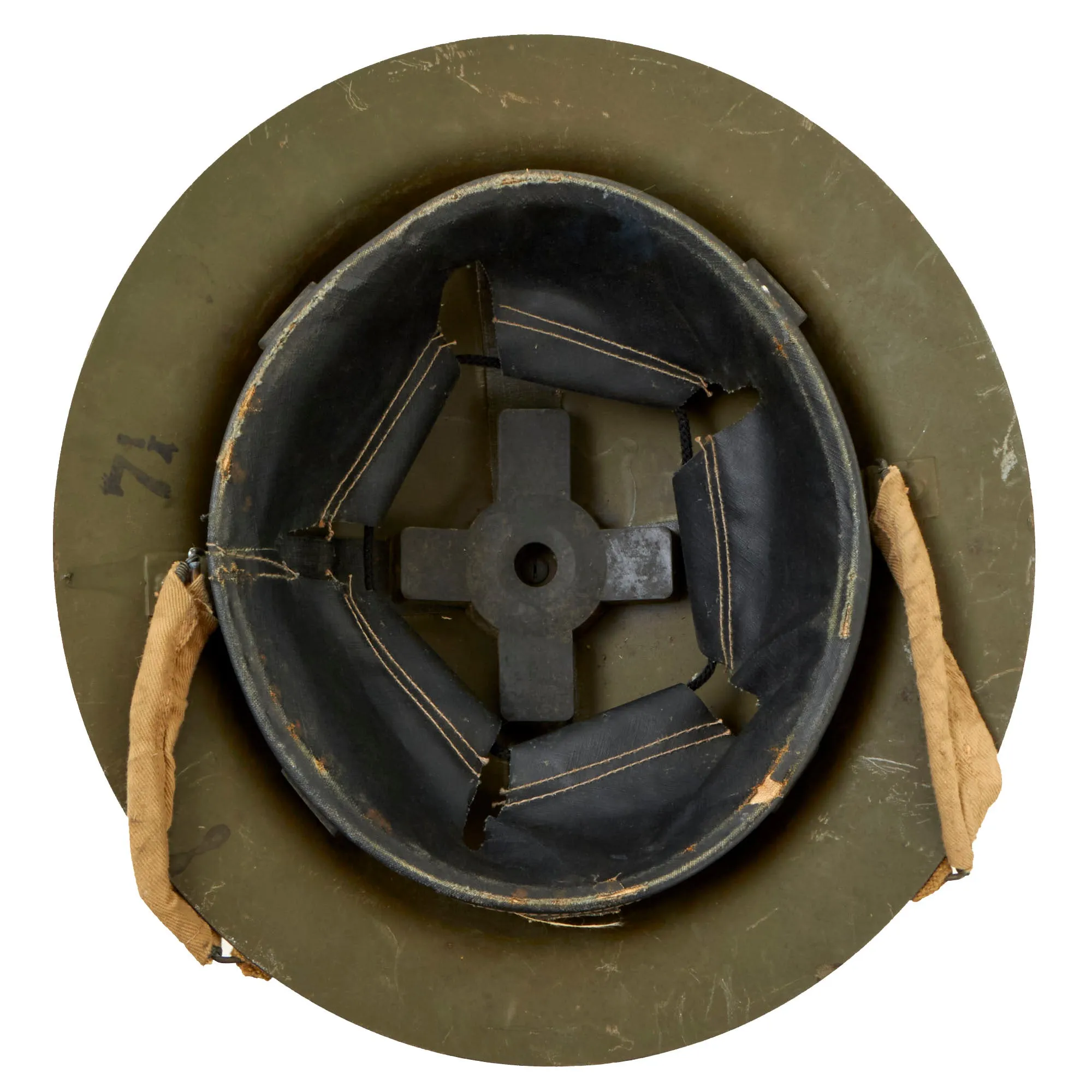 Original Australian WWII Rimless Brodie MkII Steel Helmet with Liner by Commonwealth Steel dated 1942