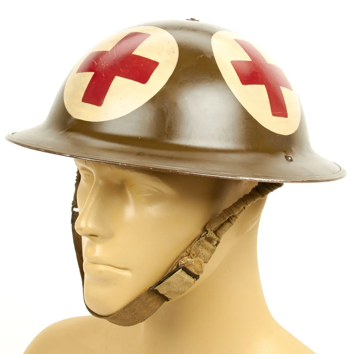 Original British WWII Medic Brodie Mk1 Named Steel Helmet - Dated 1942