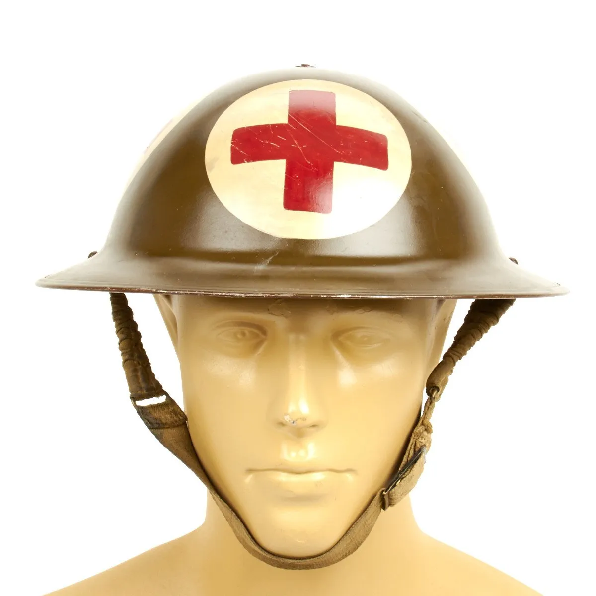 Original British WWII Medic Brodie Mk1 Named Steel Helmet - Dated 1942