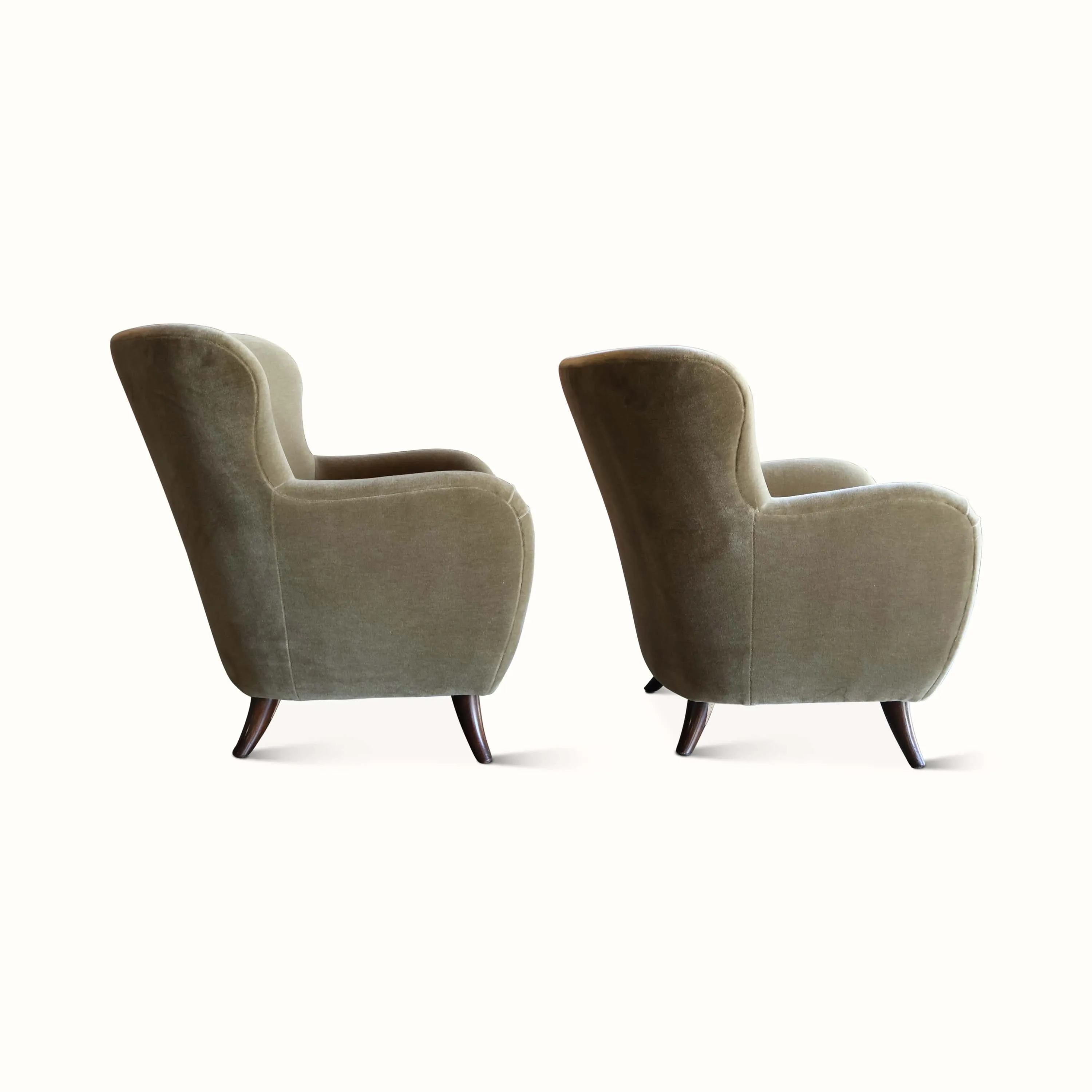 Pair of Mohair Chairs by Joaquim Tenreiro, Brazil, 1960s