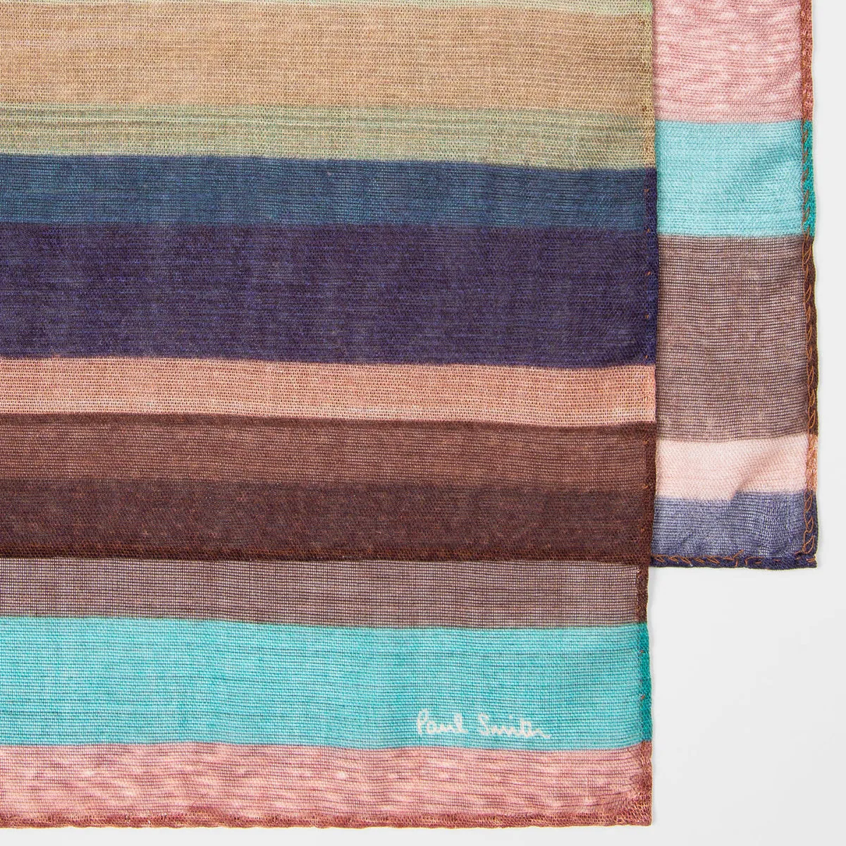 Paul Smith - Women's Pink and Brown Stripe Scarf