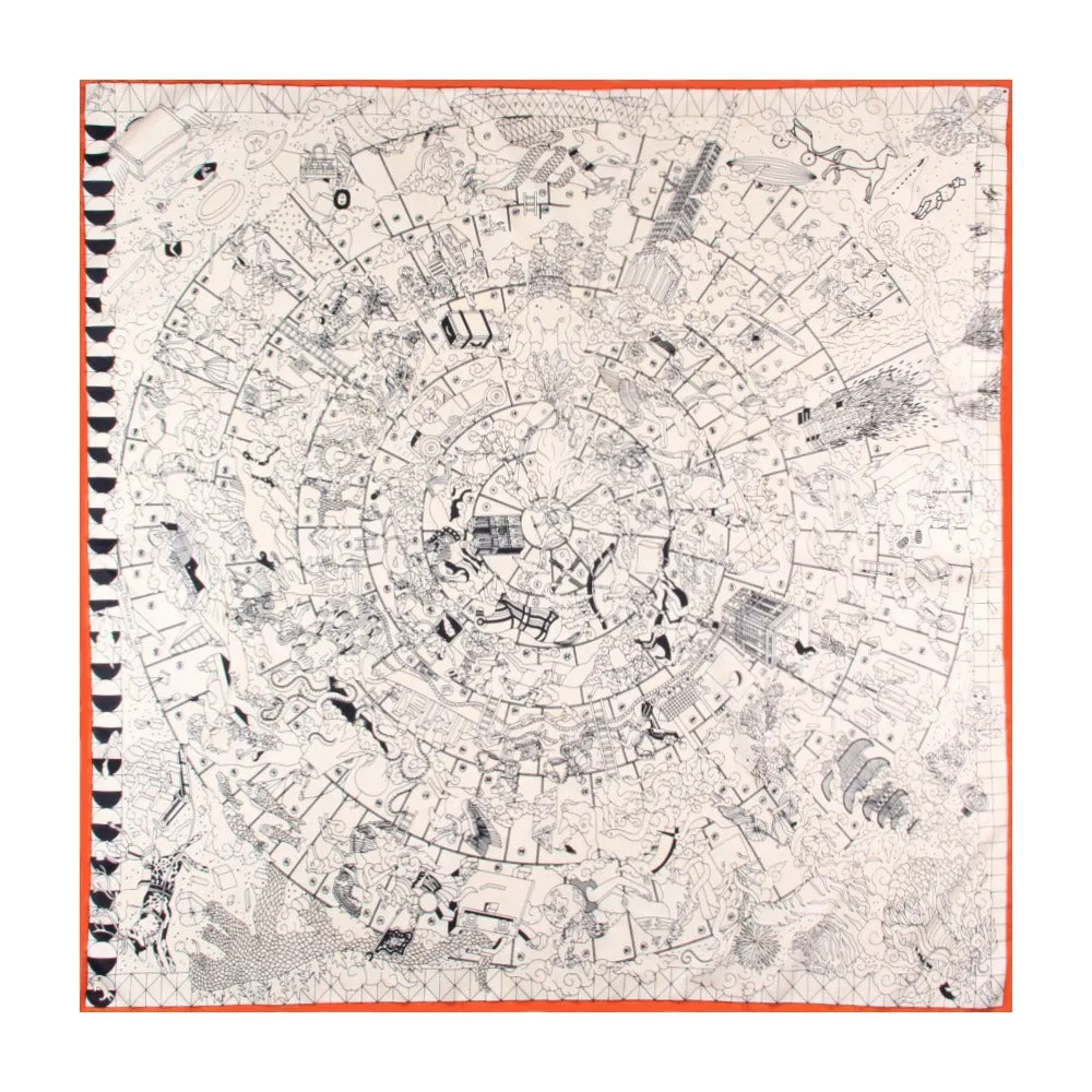 Pre Order:  Twill Silk Playground Printed Square Scarf