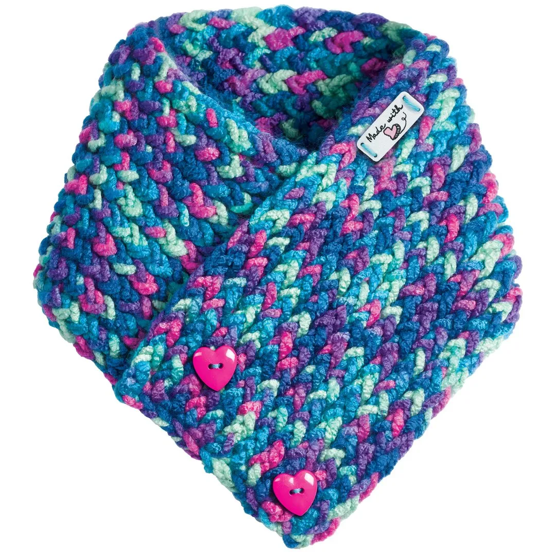 Quick Knit Button Scarf