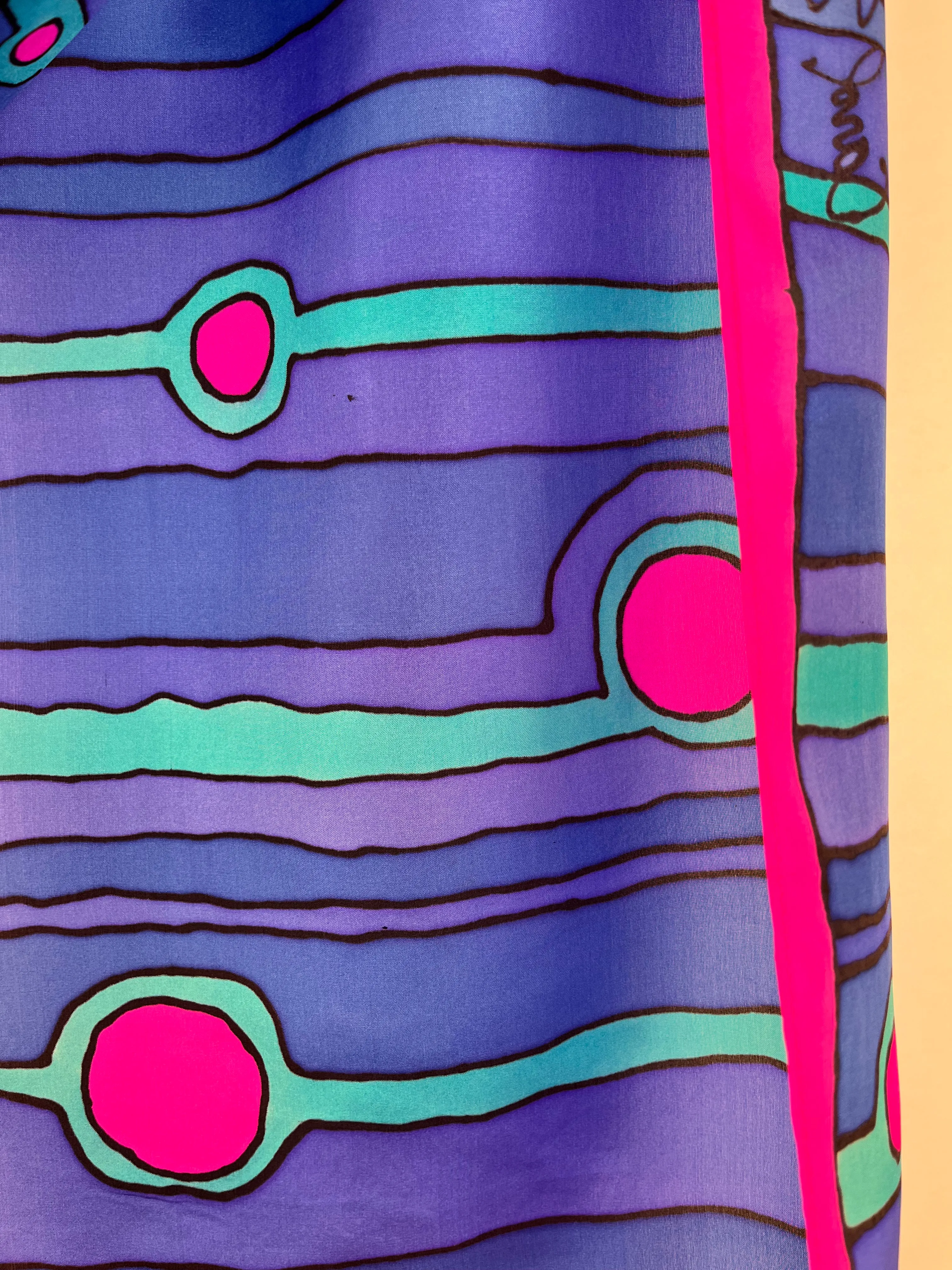 "Abstract Op Art" - Hand-dyed Silk Scarf - $130