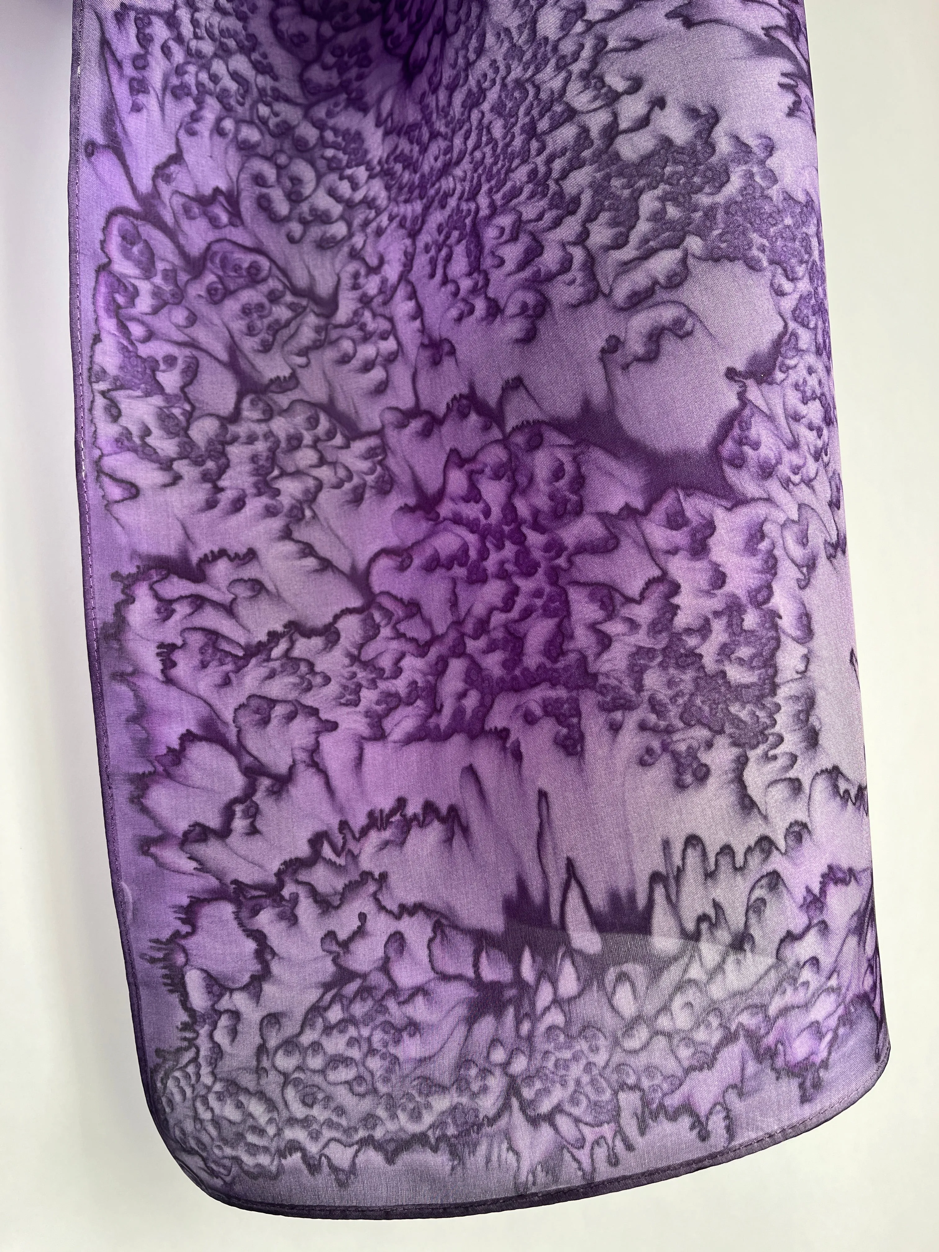 "Purple Mermaid" - Hand-dyed Silk Scarf - $115