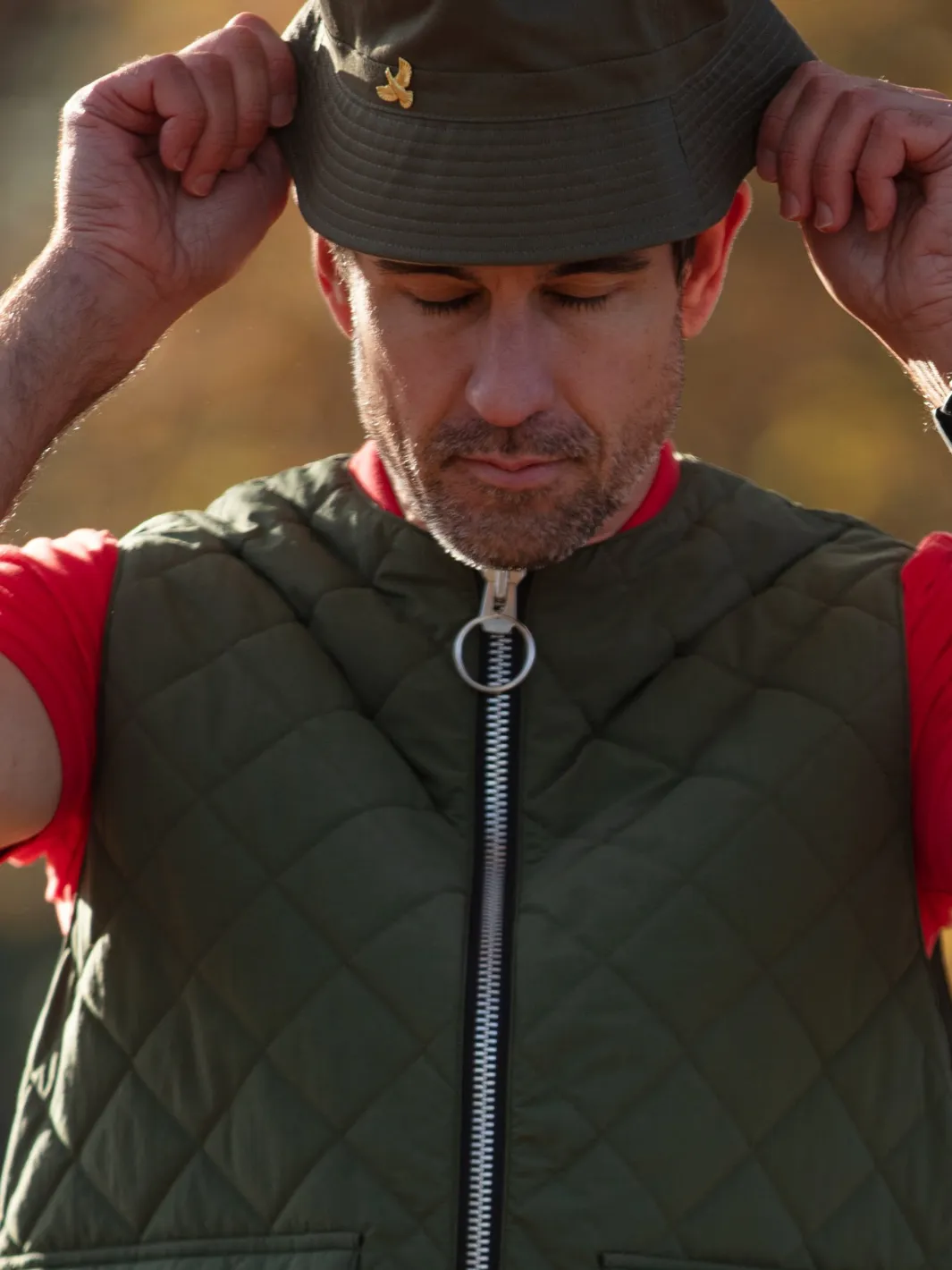 Reversible Bucket Hat - Olive/Cream