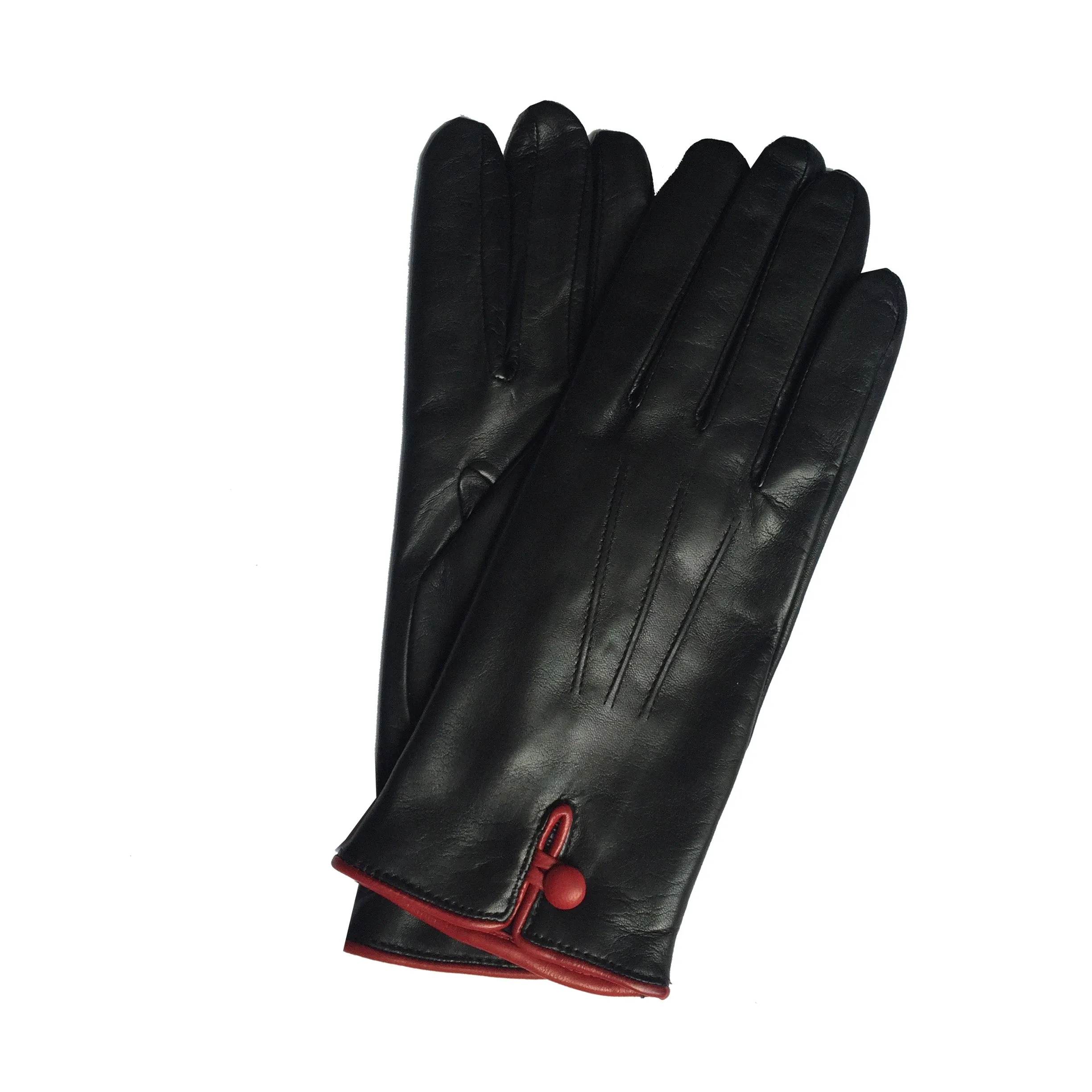 Rosario - Women's Cashmere Lined Contrast Leather Gloves