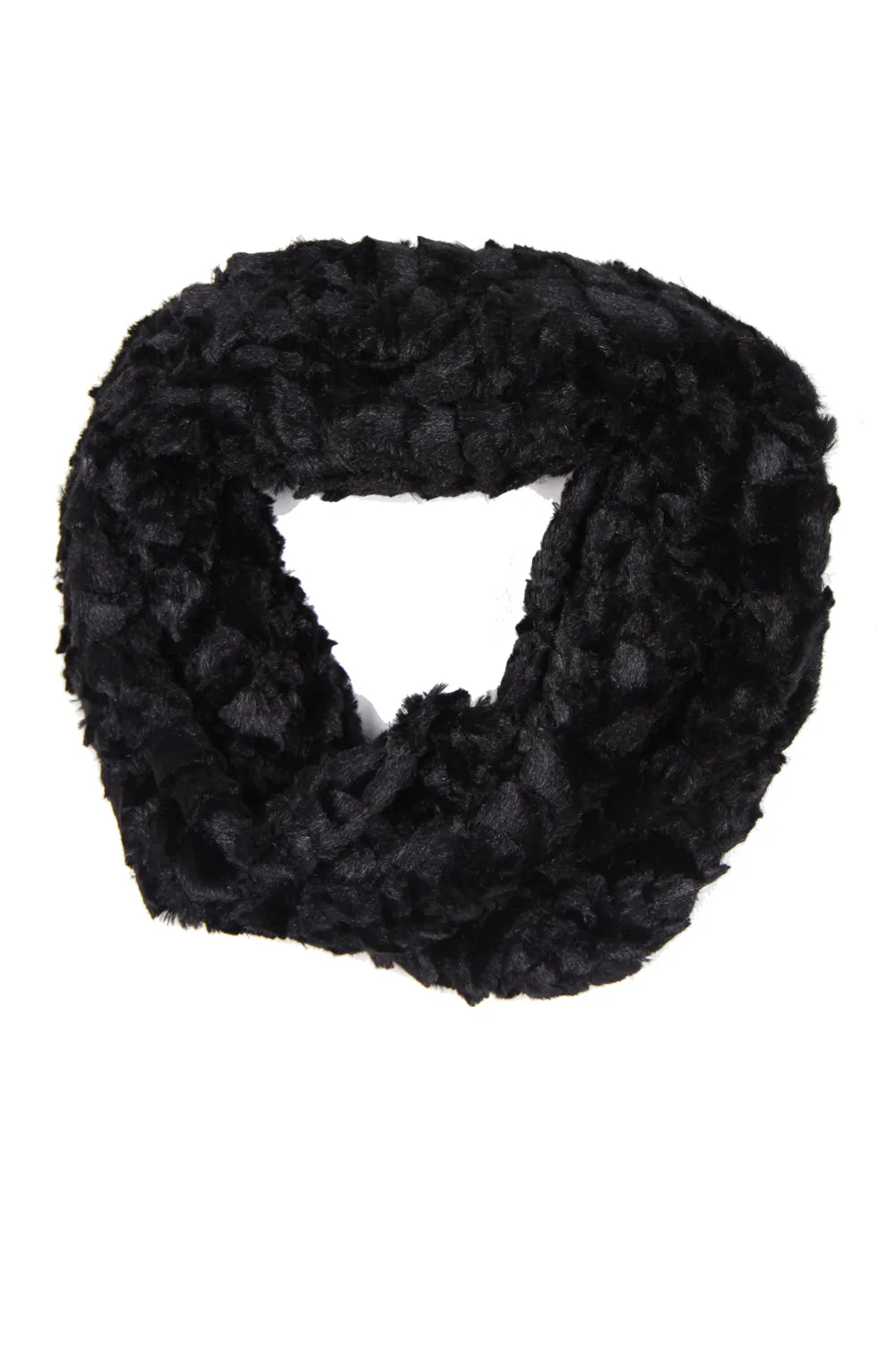 Rose Textured Soft Faux Fur Snood