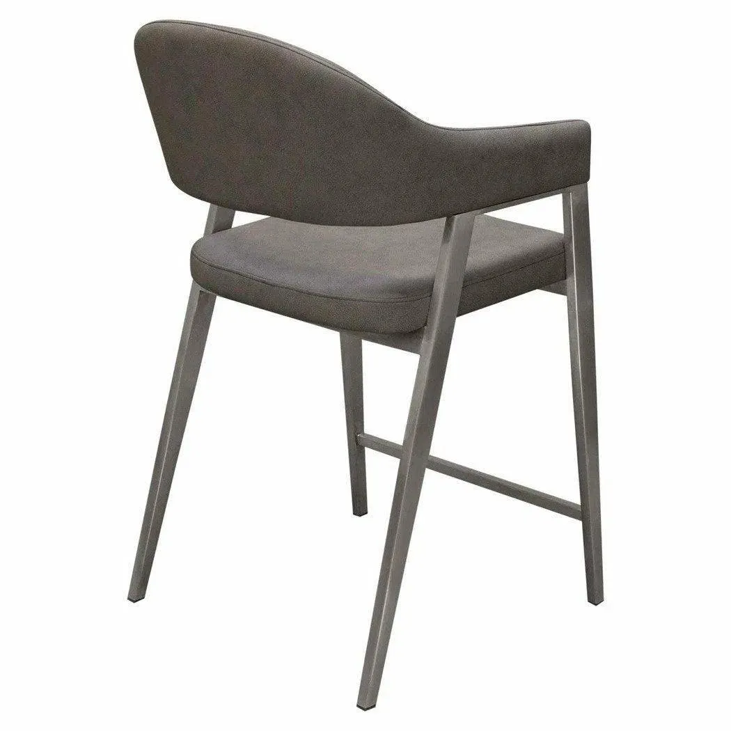 Set of Two Counter Height Chairs in Grey Leatherette