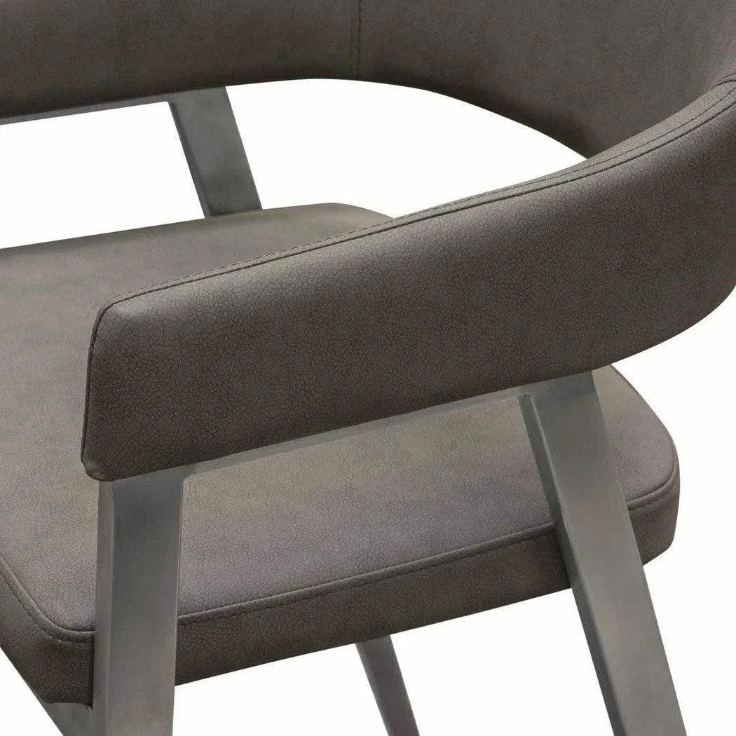 Set of Two Counter Height Chairs in Grey Leatherette