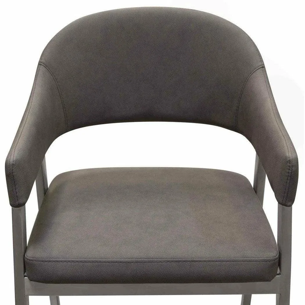 Set of Two Counter Height Chairs in Grey Leatherette