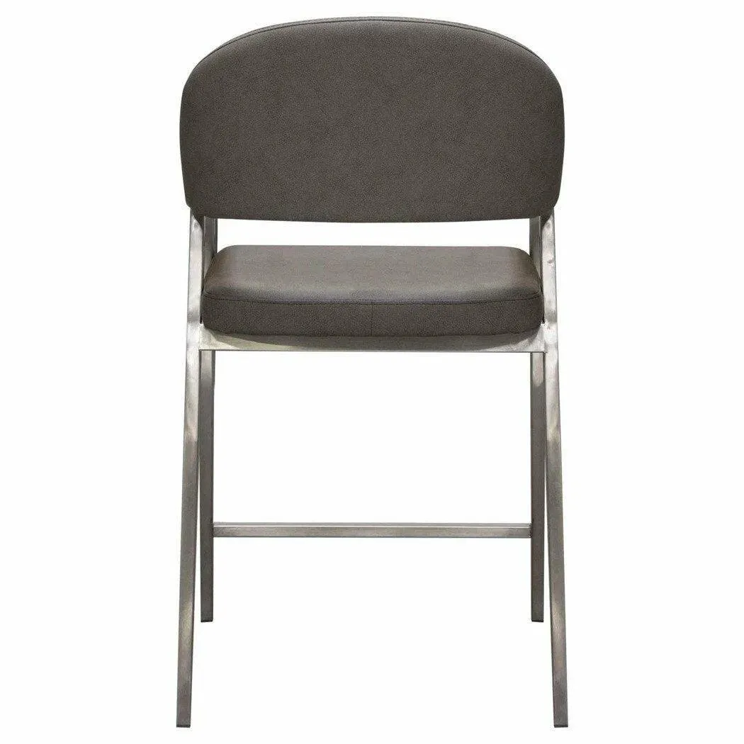 Set of Two Counter Height Chairs in Grey Leatherette