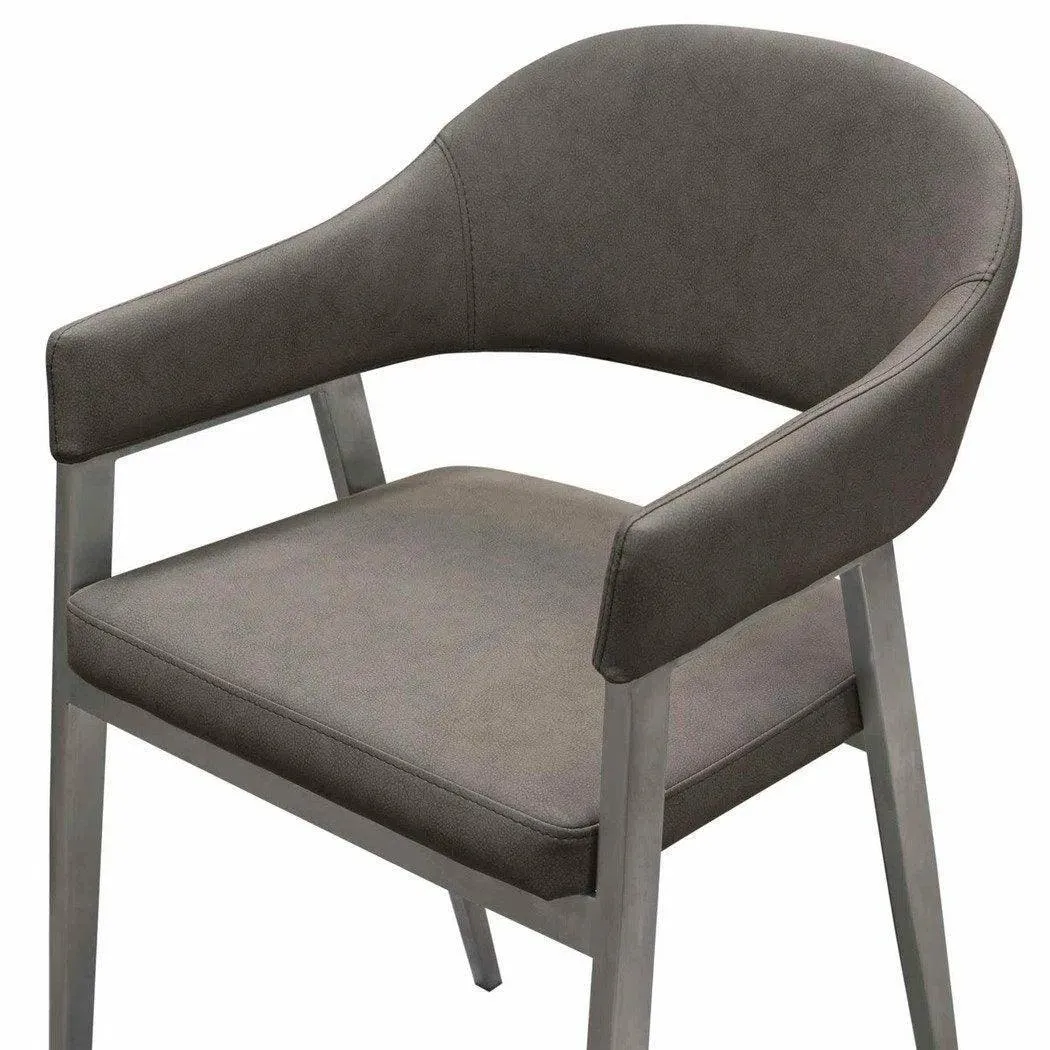 Set of Two Counter Height Chairs in Grey Leatherette