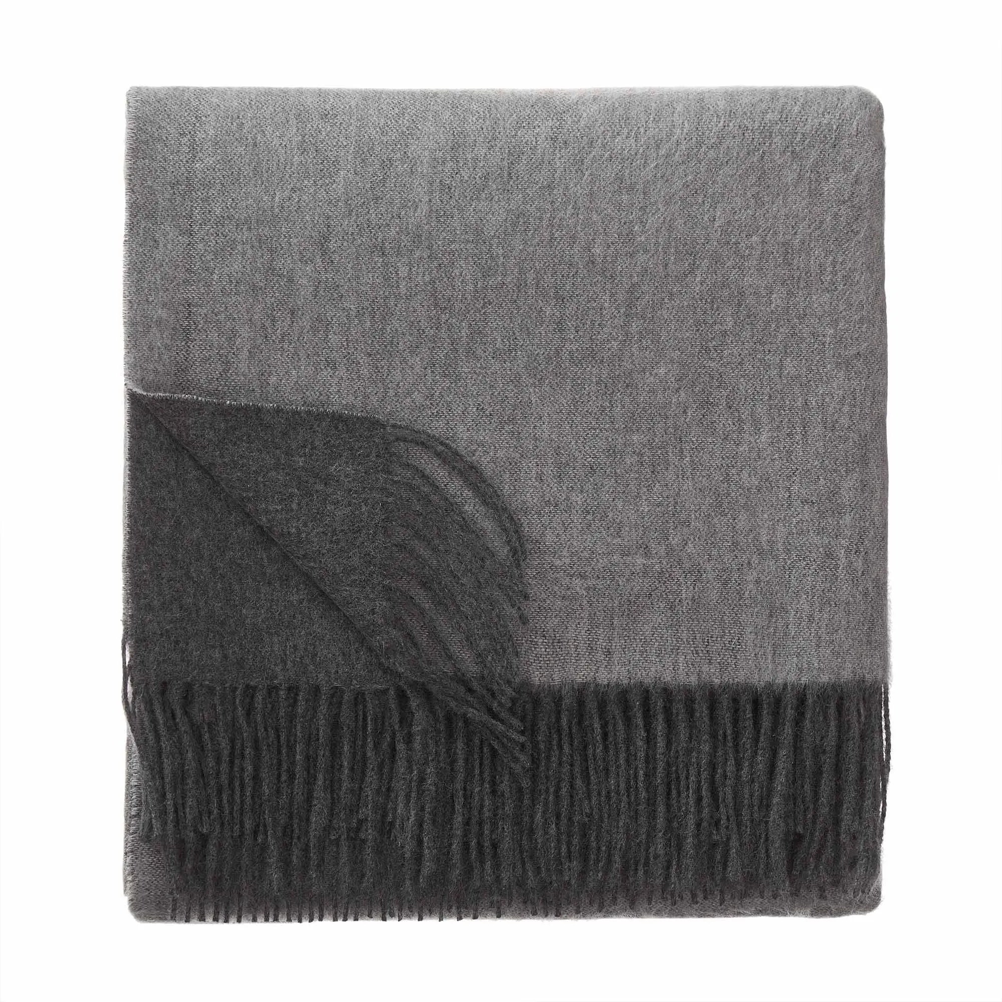 Sontra Cashmere Blanket [Charcoal melange/Light grey melange]