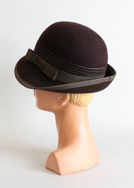 Vintage 1970s Betmar Brown Bowler Hat