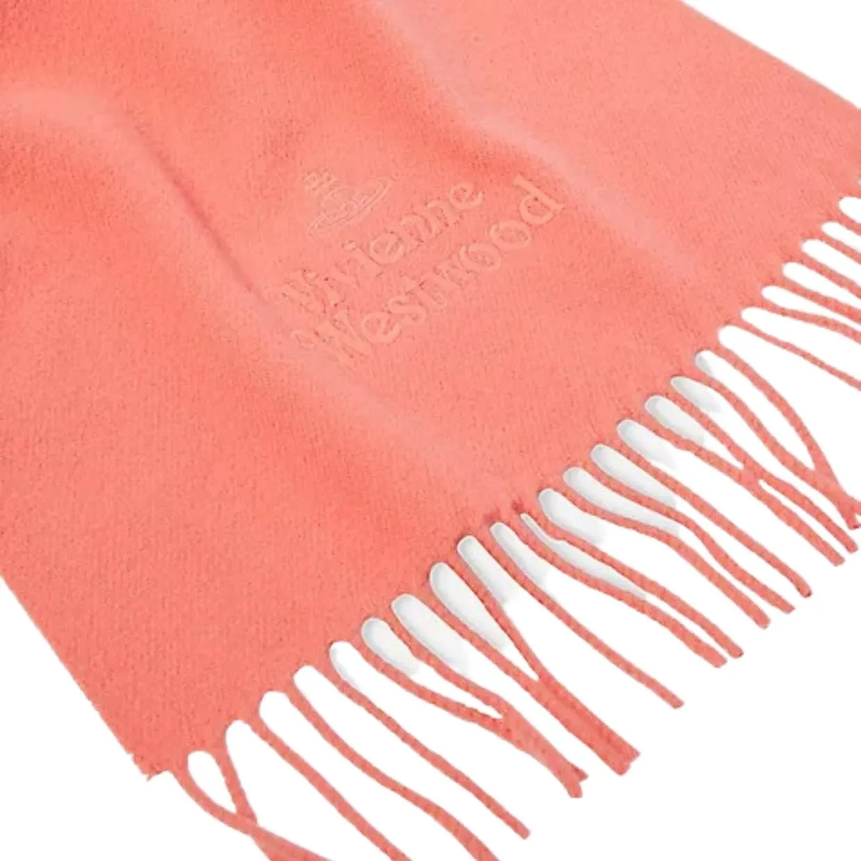 Vivienne Westwood Embroidered Logo Peach Scarf