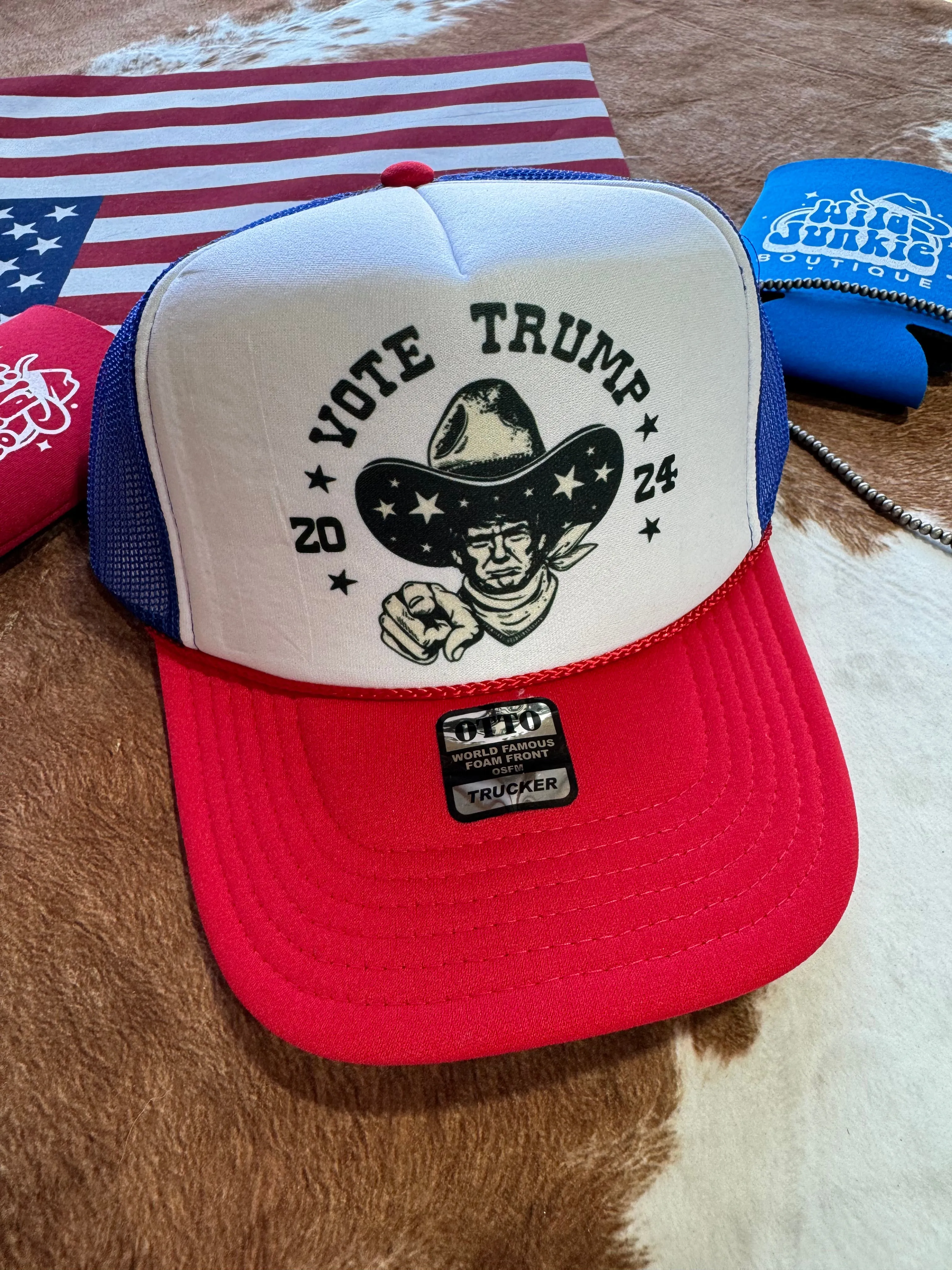 Vote Trump Cowboy Trucker Hat